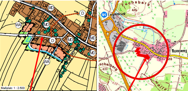 Karte Ronnweg Südwest